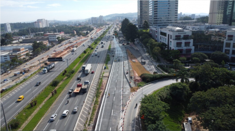 Adequação de traçado da pista da Castello Branco na região do Shopping Iguatemi é concluída