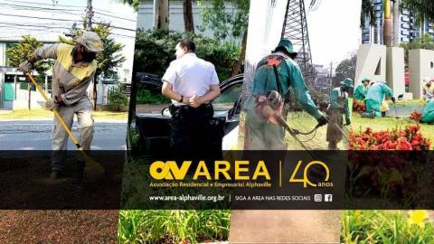 AREA prepara a decoração de natal no centro empresarial de Alphaville