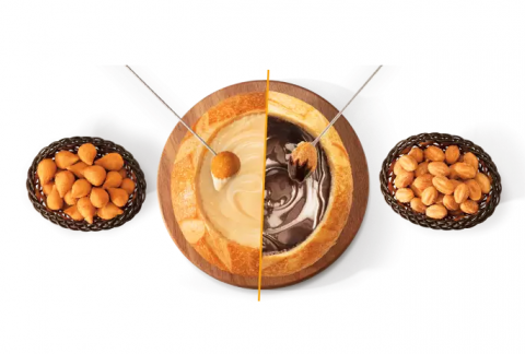 Ragazzo aposta em fondue de coxinha e churros