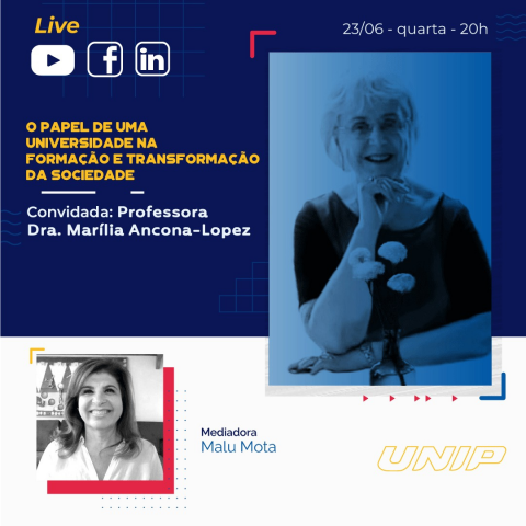 UNIP promove live sobre o papel das universidades na transformação da sociedade