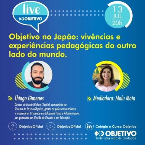 Objetivo apresenta em live case de sucesso de sua escola no Japão