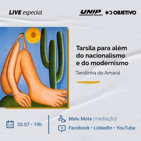 Sobrinha-neta de Tarsila do Amaral é destaque em live da UNIP e Objetivo