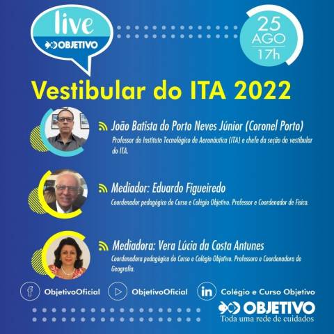Objetivo promove live sobre o vestibular do ITA 2022