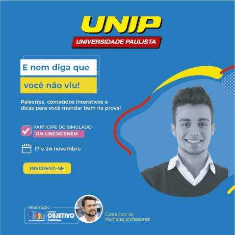 UNIP e Objetivo preparam maratona de estudos para o Enem: vem aí o “E nem diga que você não viu!”
